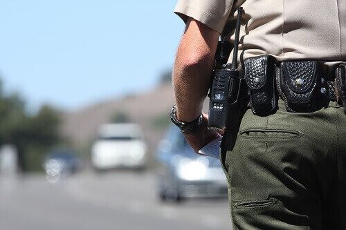 Officer pulling someone over for DUI